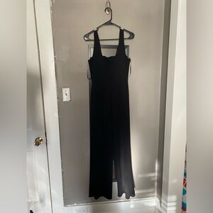 Black Sleeveless Wide-Leg Jumpsuit
